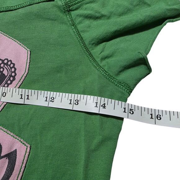 Juicy Couture Green Crown Logo Hoodie Dress Top Small S USA Made Y2K Early 2000s - Picture 5 of 6